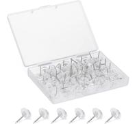 Punaises Tableau Liège - Boîte 100x Punaise Transparente 11x16mm Papiers Feuilles Documents Listes Notes Photos - Fourniture Bureau École