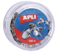 APLI 11726 Lot de 100 punaises nickelées Argent