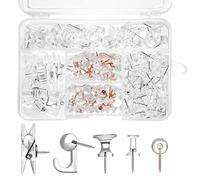 Punaises Transparentes, 200 Pièces Épingles en Plastique avec Boîte de Rangement, Punaises Décoratives avec Points en Acier pour Panneau de Liège, Tableau d'Affichage, Photos, Cartes