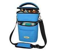 PUNALU Sac compact pour la Toniebox et accessoires avec rabat sonore, espace pour environ 20 figurines auditives Tonies (noir), bleu clair, Sac de transport