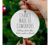 Punch a Bitch Ornament,2024 Christmas Ornament,Funny Friendship Christmas Ornaments Dumb Gifts for Friends,Acrylic Christmas Tree Ornaments for Home Decor Gift for Best Friends(BITCHES MADE US FRIENDS