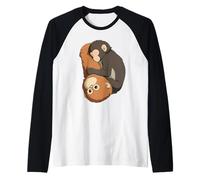 Punch Cartoon Baby Singe avec Orang-outan Jouet en Peluche Cartoon Manche Raglan