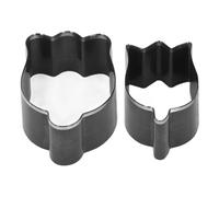 Punch de Coin en Cuir, Moule de Percuteur en Cuir avec 48 Mm 58 Mm en Acier en Acier Forme de Fleur Cutter en 2 Pcs Fleur en Coupure Punage Punches en Formes pour l'artisanat