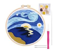 Punch Needle Embroidery Kit, Cartoon Embroidery Pattern, Punch Stitching Kit for Adults, Punch Needle Kit, Embroidery Kit for Beginners, Punch Needle Craft Kit for Cartoon Punch Needle Kit