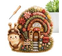 Punch Needle Kit, 3D Fabric Cottage Craft Set, Punch Needle Embroidery Kit