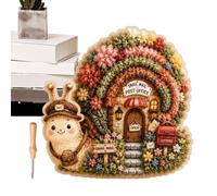 Punch Needle Kit | 3D Fabric Cottage Handmade Craft Set | Punch Needle