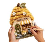 Punch Needle Kit | 3D Fabric Cottage Handmade Craft Set | Punch Needle