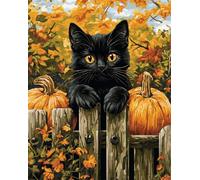 Punch Needle Kit Adulte Chat Animal Et Citrouilletapis À Loquet Pour Bricolage Avec Ensembles D'Outils De Coussin De Point De Croix Pour Débutants Et Adultes Kit De Tapisserie À Broder 21x29in