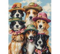 Punch Needle Kit Adulte Chien De Dessin Animétapis À Loquet Pour Bricolage Avec Ensembles D'Outils De Coussin De Point De Croix Pour Débutants Et Adultes Kit De Tapisserie À Broder Gra 21x29in