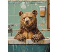 Punch Needle Kit Adulte Ours De Dessin Animétapis À Loquet Pour Bricolage Avec Ensembles D'Outils De Coussin De Point De Croix Pour Débutants Et Adultes Kit De Tapisserie À Broder Gran 31x45in