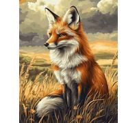 Punch Needle Kit Adulte Renard Des Prairiestapis À Loquet Pour Bricolage Avec Ensembles D'Outils De Coussin Kit De Point De Croix Pour Débutants Et Adultes Kit De Tapisserie À Broder Grand 20x15in