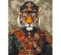 Punch Needle Kit Adulte Tigre De Dessin Animékit De Tapis À Crochet De Loquet Fabrication,Tapisserie DIY pour La Décoration Intérieure Ensemble Adolescents Et A 23x35in