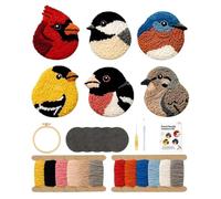 Punch Needle Kit de broderie | Dessous de verre côtier à faire soi-même avec instructions (français non garanti) - Kits d'aiguilles de poinçon pour débutants avec accessoires, pour adultes et