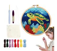 Punch Needle Kit pour Débutants - Kit de Broderie de Démarrage, Outils D'Enfilage Inclus, Conception Artistique Faite à La Main, Kit Créativité Éducative | pour Bricolage Artisanat Artisanat Loisirs