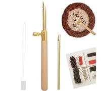 Punch Needle, taille 7 mm et 5 mm avec longueur réglable | Set de punch aiguille avec fil et poignée en bois, idée cadeau créative pour adultes et bricolage passe-temps