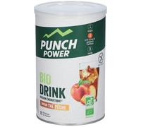 PUNCH POWER - Biodrink - Thé-Pêche - Pot 500 g - Boisson Glucidique de l'effort - Différentes formes de glucides (maltodextrine, dextrose, fructose, saccharose) - Bio - Marque Française