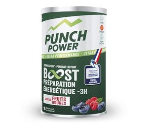 PUNCH POWER - Boisson Boost Énergétique Saveur Fruits Rouges, Énergie Durable +3h, Pot 500g - Lot de 2