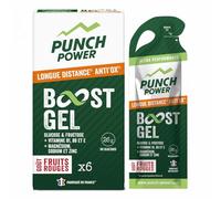Punch Power Gel boost Longue distance pendant l'effort pour donner de l'énergie dans la durée durant vos efforts, Glucose et fructose, vitamines B1, B3, B6 et E, magnésium, sodium zinc - 6 gels