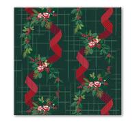Punch Studio Lot de 20 serviettes de cocktail en papier carrées pliées pour le divertissement, fleurs d'hiver, thème de Noël, 12,7 cm (71814)