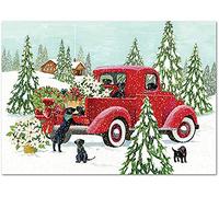 Punch Studio Red Truck 50400 Lot de 12 cartes de Noël