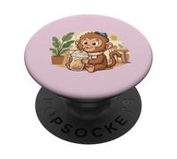 Punch The Monkey Japan Boire du café glacé Mignon Kawaii PopSockets PopGrip Adhésif