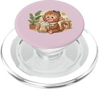 Punch The Monkey Japan Boire du café glacé Mignon Kawaii PopSockets PopGrip pour MagSafe