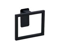 PunchFree Lot de 5 porte-serviettes multifonctions en acier inoxydable pour salle de bain Argenté et noir 16,2 x 13,2 cm