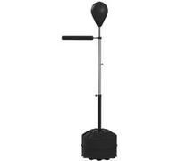 SPORTNOW Sac de Frappe sur Pied Punching Ball sur Pied réglable en Hauteur 160-205 cm, Pompe Inclus, Base de lestage de Sable ou Eau, pour Adolescents et débutants, Noir