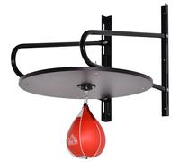Punching Ball Poire De Vitesse Boxe Avec Support Plateau Tournant + Pompe Mdf Acier Revêtement Synthétique Rouge Noir