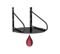 Punching ball poire de vitesse boxe avec support plateau tournant + pompe MDF acier revêtement synthétique rouge noir Noir G