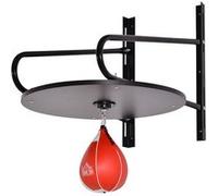 HomCom Punching-ball Poire de vitesse – Support tournant, pompe, MDF, hauteur réglable – Rouge/Noir