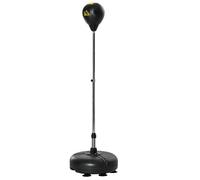 Punching ball sur pied - HOMCOM - réglable en hauteur 133 -151 cm - avec 2 gants - base lesté avec 6 ventouses - aicer PE - noir