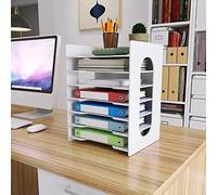 PUNCIA 7 Niveaux Organisateur de Bureau Corbeilles à Courrier Étagère de Casier A4 Module de Rangement Support de Classement Papier Porte Document Plateaux de Fichier pour Bureau à Domicile