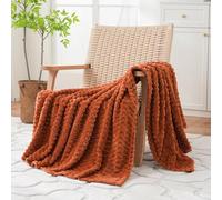 Puncuntex Couverture décorative en Flanelle Jacquard 3D Super Douce et Confortable pour canapé, Sofa, Chaise, 127 x 152,4 cm, Orange brûlé