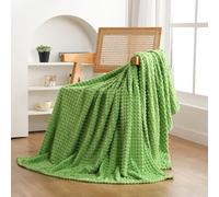 Puncuntex Couverture Polaire en Flanelle Super Douce et Confortable avec Motif de Grille carrée pour canapé, Sofa, Chaise, 127 x 152,4 cm, Vert Pomme
