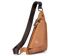 Pundarika Sacs bandoulière Homme Cuir Sac Poitrine Sacoche Pochettes Homme-Marron