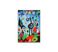 PUNDY Tableaux d’art mural Joan Miró. Peintures de renommée mondiale: Le jardin 1925. Reproduction imprimée sur toile. Impressions murales décoratives 80x120cm uniquement sur toile