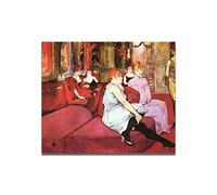 PUNDY Toulouse-Lautrec Reproduction des tableaux. Art mural célèbre: Dans le Salon De Rue Des Moulins. Impressions sur toile. Décor Tableau pour salon chambre 60x71cm seulement toile