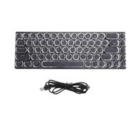 PUNELE Clavier Mécanique câblé Key Keyboard Clavier Rétro Style Typewriter 68 Touches Blue Switch RVB Backlit avec éclairage Latéral Réglable pour Le Jeu PC Taping PC (Noir)