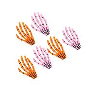 PUNELE Ensemble de Cheveux à Os à Main Squelette avec Rose Halloween Orange, Kit de Cheveux Légers pour Halloween, Fêtes en Costume, Cadeaux pour Amis