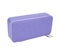 PUNELE Étui à Crayon de Grande capacité PU Sac à Enclos à Fermeture à Glissière avec Doubles Couches et Poches de Boucle de Crochet pour Les Fournitures d'art de Voyage de Bureau (Violet)