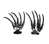 PUNELE Halloween Skeleton Hand, Effrayant Réaliste de la Vie Réaliste, Fausses Accessoires de la Main de Sorcière pour la Fête, avec des Doigts Articulaires Flexibles S'adapter à Toutes (Noir)