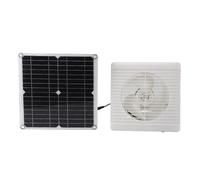 PUNELE Kit de Ventilateur Solaire Monocristallin 12W 12V avec Batteries au Lithium, Ventilateur D'échappement à la Serre Extérieur pour Camping, Matériau ABS, 3 X Batterie Requise