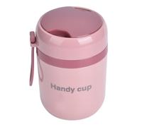 PUNELE Récipient à soupe en acier inoxydable de 500 ml, pot alimentaire isolé avec revêtement en cuivre à double paroi et couvercle étanche aux fuites pour les voyages scolaires de bureau (Rose)