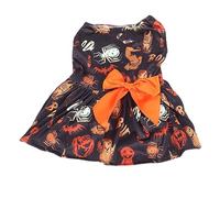 PUNELE Robe de Chien d'halloween Effrayante, Motif Unique, Vêtements Confortables Doux, Costume de Chiot pour Les Vacances, Chauve-Souris Fantôme de Citrouille Imprimée