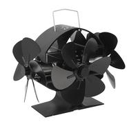 PUNELE Ventilateur de Poêle à Chauffage à Chauffage, 3 Têtes 18 Aluminium 270 Degrés Fabricant de Cheminée avec Poignée, Mini-Conception économe en énergie pour Poêle à Bois à Domicile