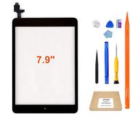 PUNG pour iPad Mini 1/iPad Mini 2 Remplacement d' cran A1432 A1454 A1455 A1489 A1490 Num riseur d' cran tactile (Noir) avec bouton d'accueil Kit