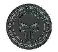 Punisher DIEU JUGERA NOS ENNEMIS DEVGRU Morale PVC Fastener Patch (Blackout Subdued)