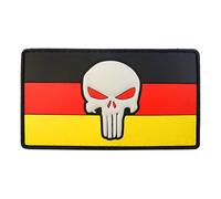 Punisher Skull Deutschland Germany Flag Morale Tactical Combat PVC Rubber Fastener Patch