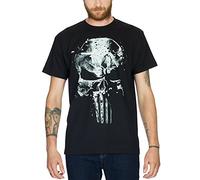 Punisher - Tee-shirt en coton noir avec une tête de mort par Elbenwald XL noir